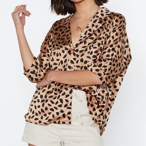 Almost leopard print blouse shirt